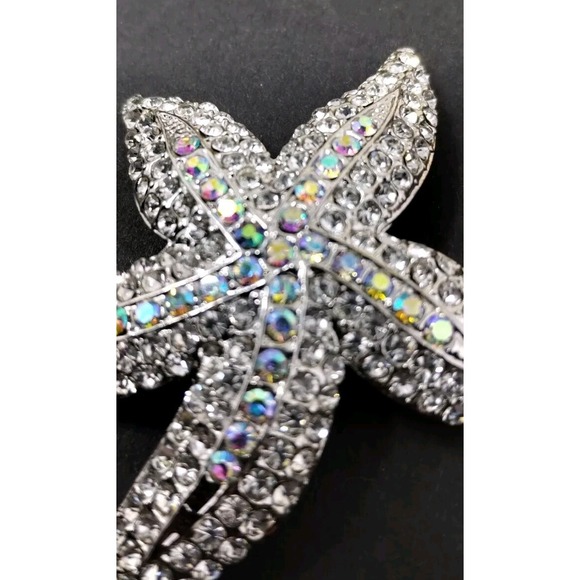 Crystal Starfish Pendant Aurora Borealis ‎ 2 3/8 In Sea Star Ocean Nautical Gift - Picture 1 of 5